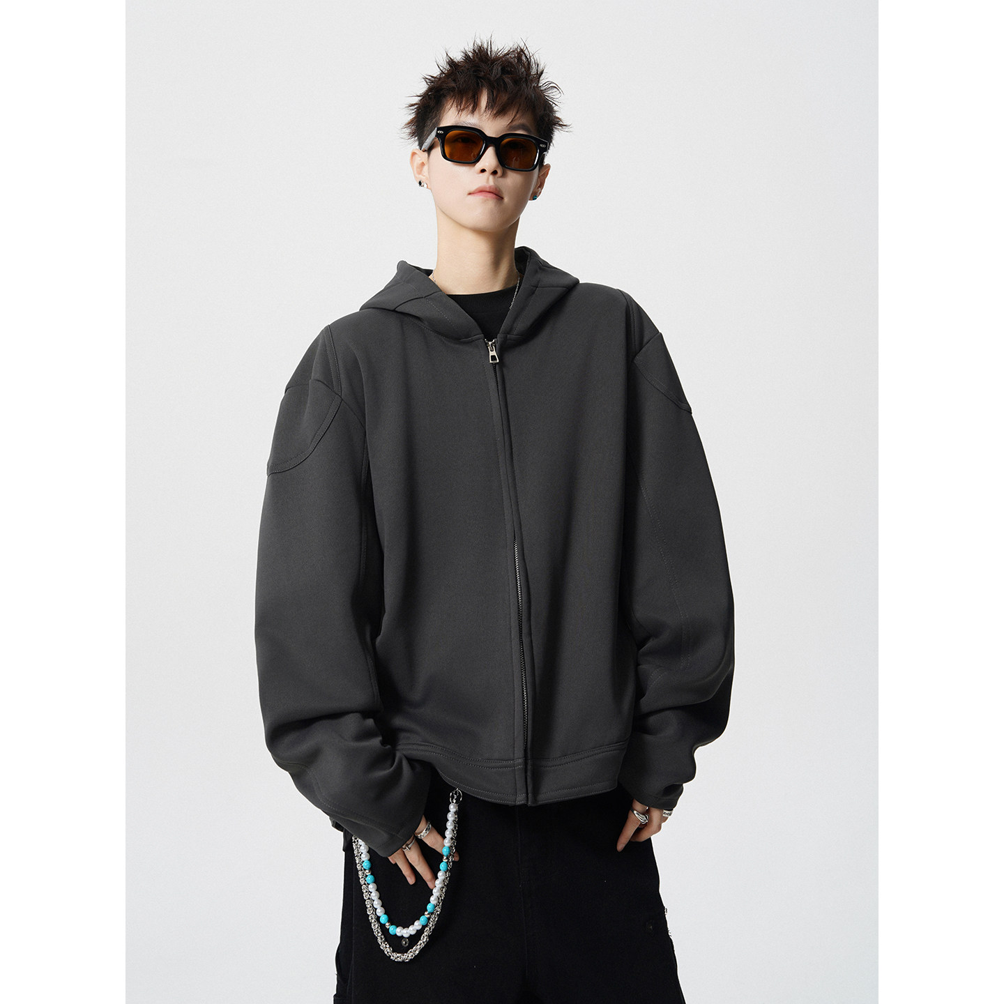 916-W96-特P68加绒W96绒-特P78现货春正肩机车连帽卫衣无影墙,男装工装外套,星座916