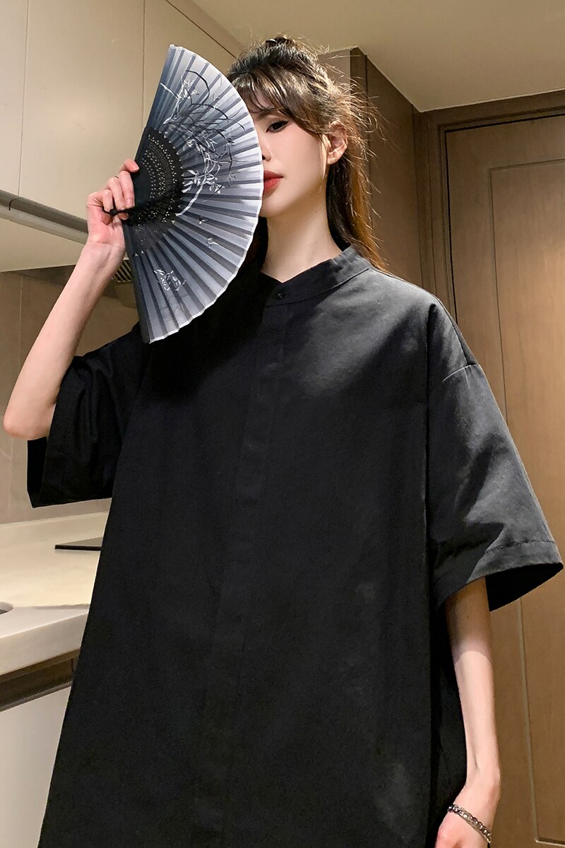 916-C66-特P35无差价棉可二开夏装中式短袖衬衫中性M-5XL,男装衬衫,星座916