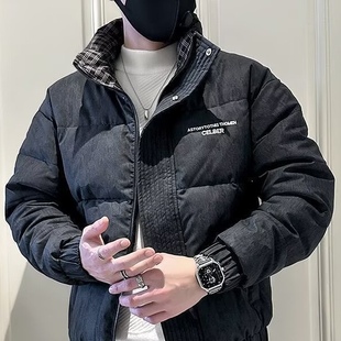 冬季潮牌羽绒棉服男高级感痞帅刺绣棉衣男款2025新款男士冬装外套