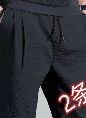 工地工作裤男士裤子2021新款潮流春夏季加大码宽松纯黑色小脚长裤