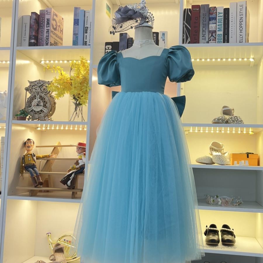 仙童堡女童宫廷网纱拼接礼服