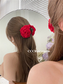 CCCRUI 手作超仙花朵抓夹Caro小众气质鲨鱼夹辣妹发夹温柔ins发饰