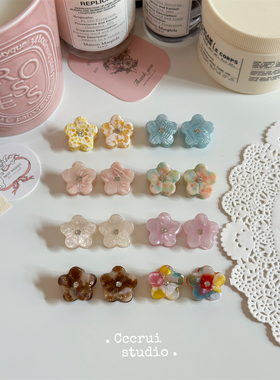 CCCRUI 韩国ins新款可爱花朵小抓夹少女心迷你发抓公主头刘海发夹