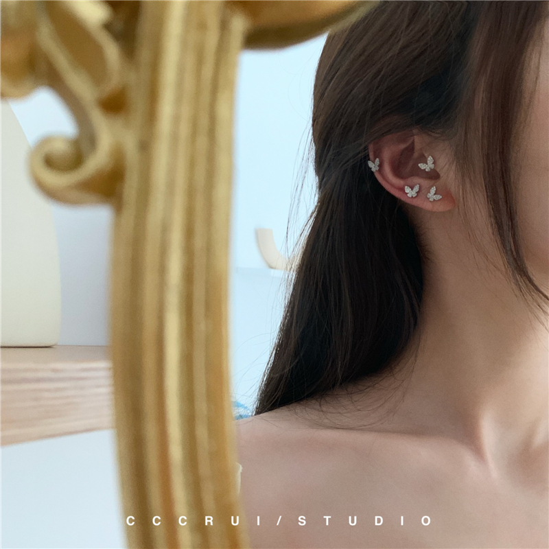 ins少女心蝴蝶睡觉免摘耳骨钉