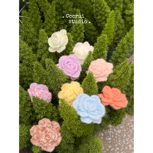 CCCRUI原创设计！手工马海毛立体花朵胸针胸花高级感气质精致头绳