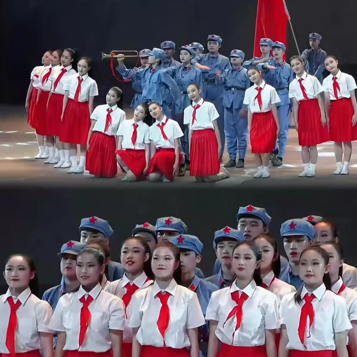 有我演出服祖国军装红军闪闪红领巾连衣裙有我合唱服国庆祖国有我