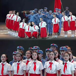 有我演出服祖国军装红军闪闪红领巾连衣裙有我合唱服国庆祖国有我