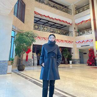 羊毛外套 英伦风可拆卸披肩斗篷双面羊绒大衣女减龄宽松2024冬新款