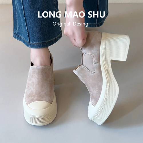 小个子厚底增高乐福鞋女深口单鞋