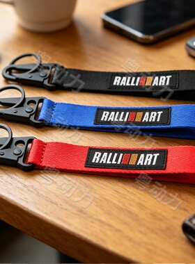 JDM汽车改装钥匙扣 RALLIART防丢鹰嘴扣摩托车钥匙链飘带背包挂件