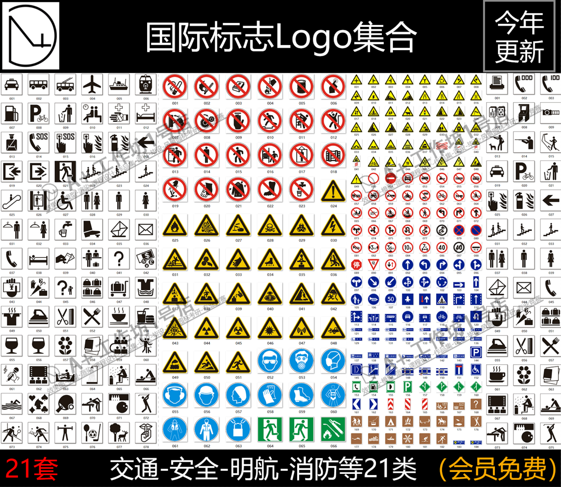 国外标志LOGO警示牌指示牌分析图方案文本全套符号JPG素材图标集
