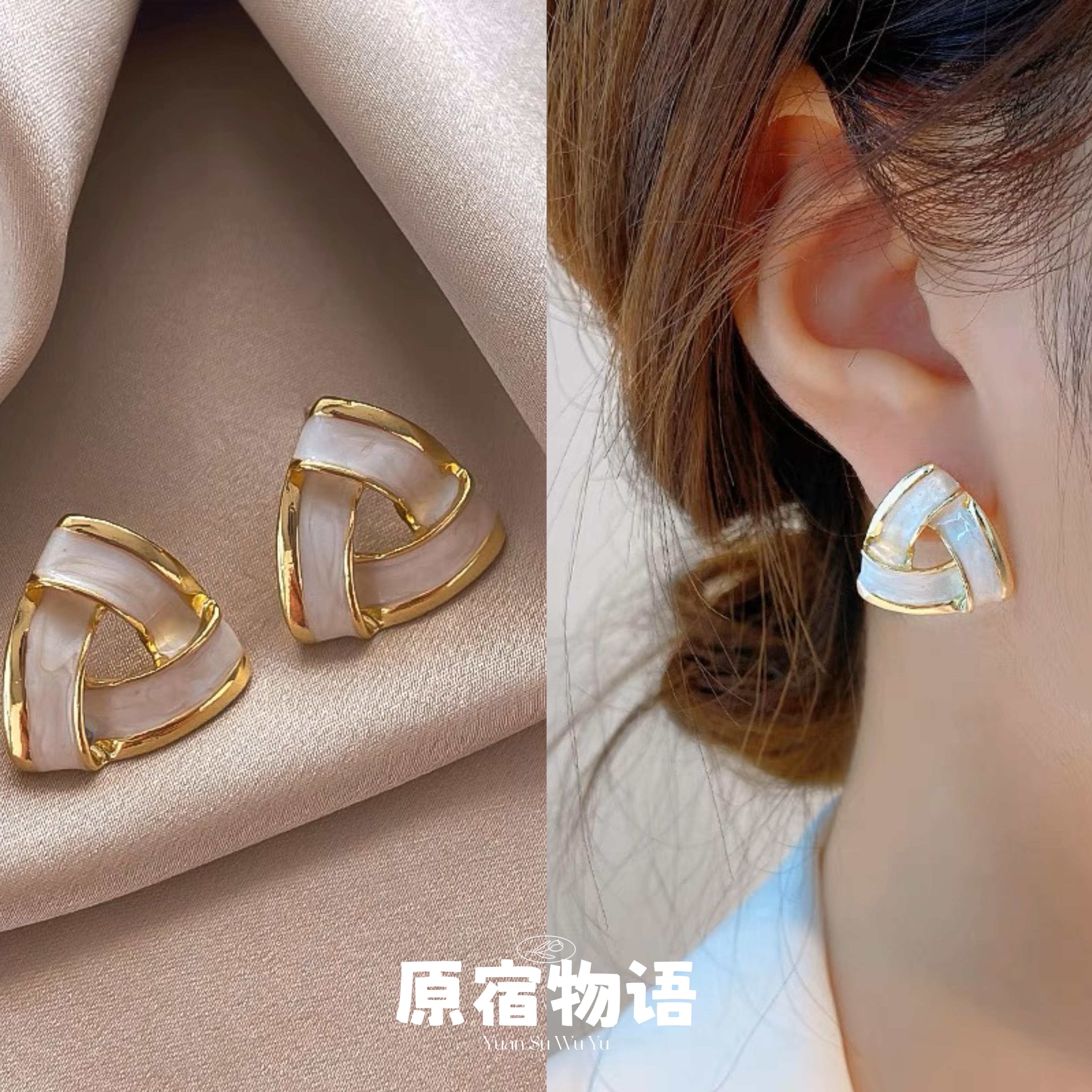 几何三角无耳洞蚊香盘耳夹