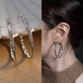 无耳洞「光环效应」简约超闪圈圈耳环设计感耳饰可转动蚊香盘耳夹