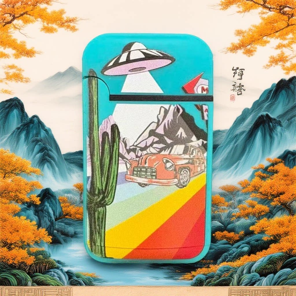 正品英伽ZENGAZ卡片机防风直冲蓝焰打火机超薄充气防爆潮流时尚