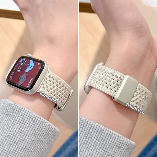 适用iWatchs10针织透气尼龙表带