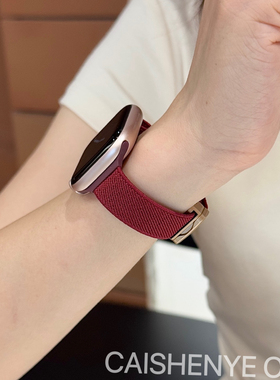 适用苹果手表iwatch11磁吸细版尼龙表带s10柔软透气applewatch9SE