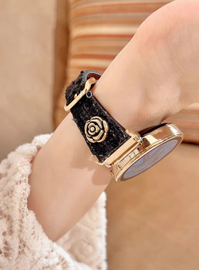 适用华为手表gt5/gt4321山茶花小蛮腰粗花呢表带gt543pro高级感女