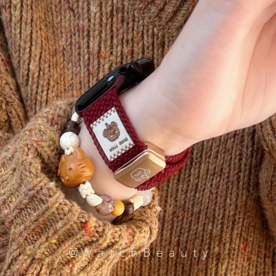 礼帽可爱小熊适用iWatch1098表带