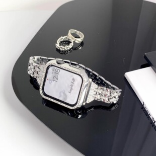 适用苹果iWatch10表带金属不锈钢女s987华为fit3小米98pro红米5