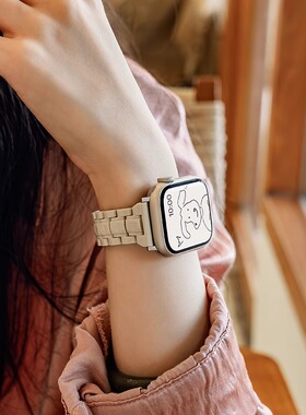 适用小米手环9pro8pro小蛮腰树脂女士红米watch5/4高级感男女表带