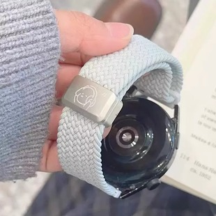 新款 音乐小狗尼龙编织磁吸表带适用华为GT5GT4watch3progt3GT荣耀