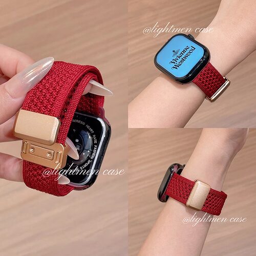 新年红尼龙适用iWatch109876表带