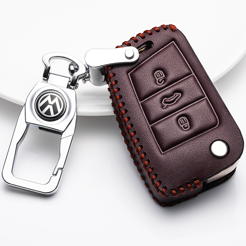 专用于途凯钥匙套上汽大众t-cross途铠钥匙套tcross女钥匙包 真皮