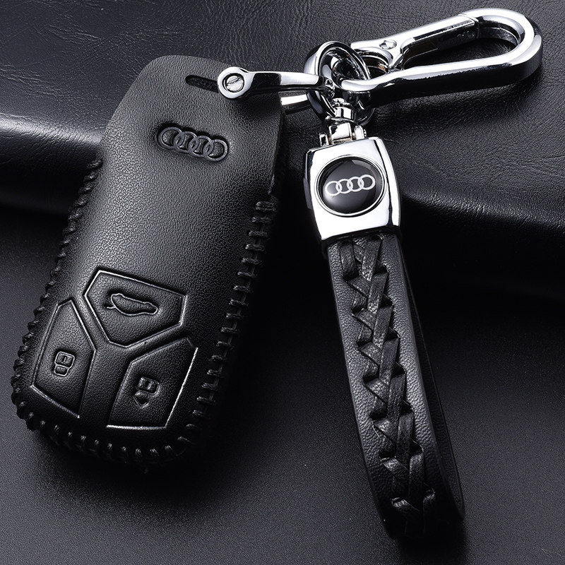 适用于奥迪新A4L钥匙套a5 A6l A7 A8L真皮汽车钥匙包保护扣2021款