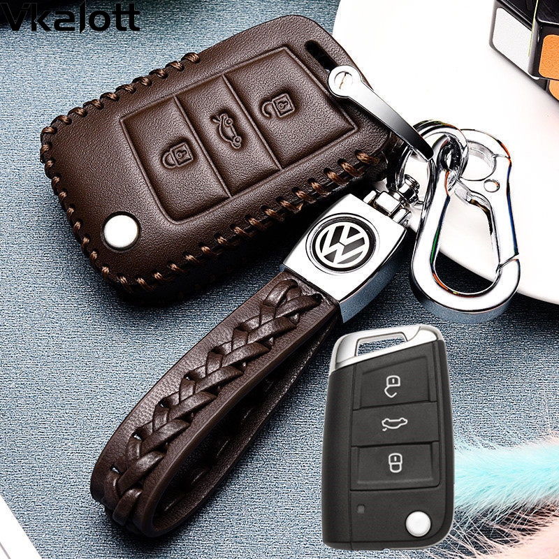 福斯新Jetta钥匙套VS5车VS7真皮钥匙包捷达VA3时尚男女高档扣2021