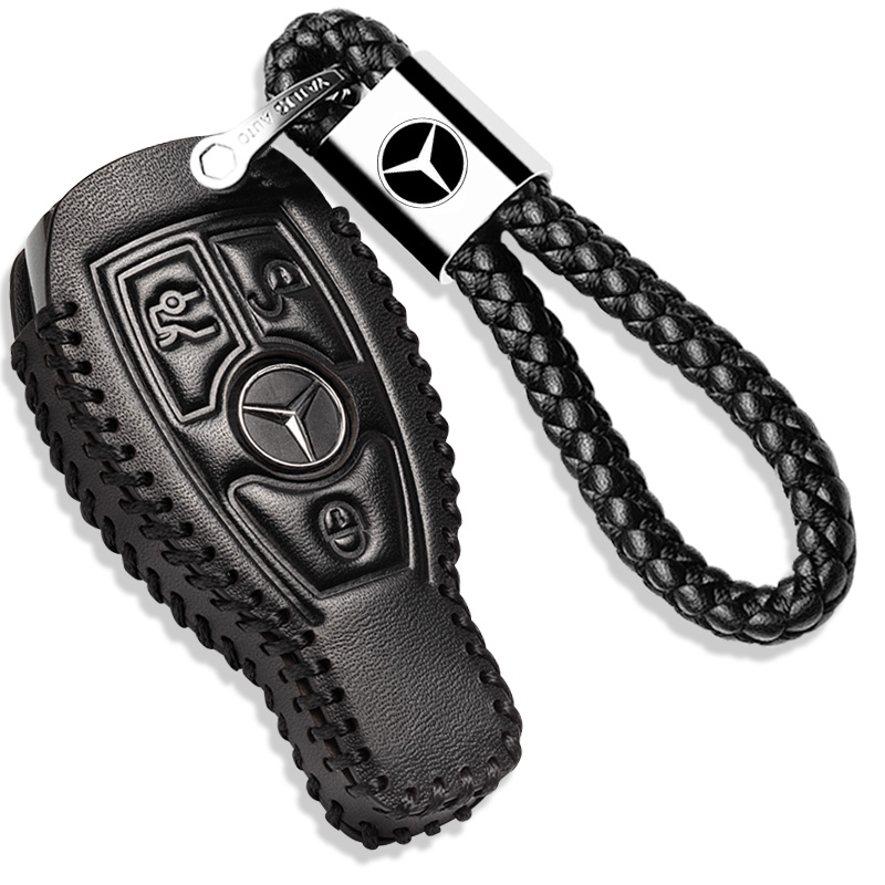 2020款奔驰c260l钥匙套真皮C200L豪华E300L GLC钥匙包GLA新女扣壳