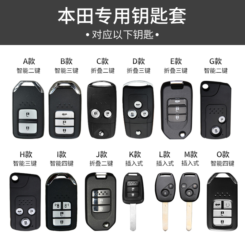 适用本田思域缤智雅阁本田CRV思铂睿奥德赛冠道真皮汽车钥匙套包