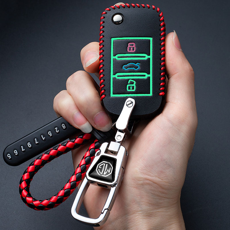 名爵6钥匙套2019款专用名爵zs钥匙套个性mg6名爵hs车遥控真皮包扣