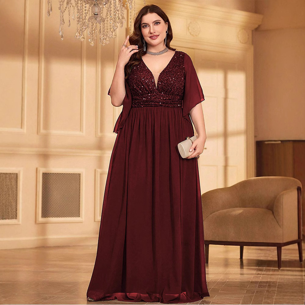 大码晚礼服长款宴会礼服 evening party dress big size gown 3xl