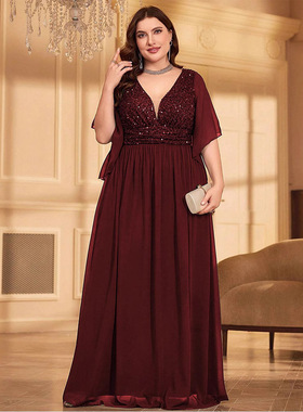 大码晚礼服长款宴会礼服 evening party dress big size gown 3xl