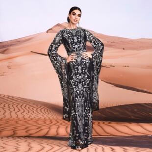 Evening Dress Luxury Party Dress Plus size Floral 大码礼服裙