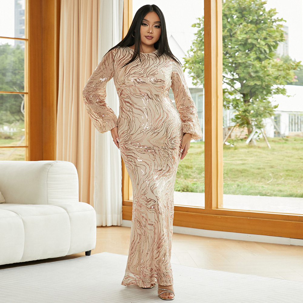 Sequin Wedding Party Dress Prom Evening Dress Gown plus size
