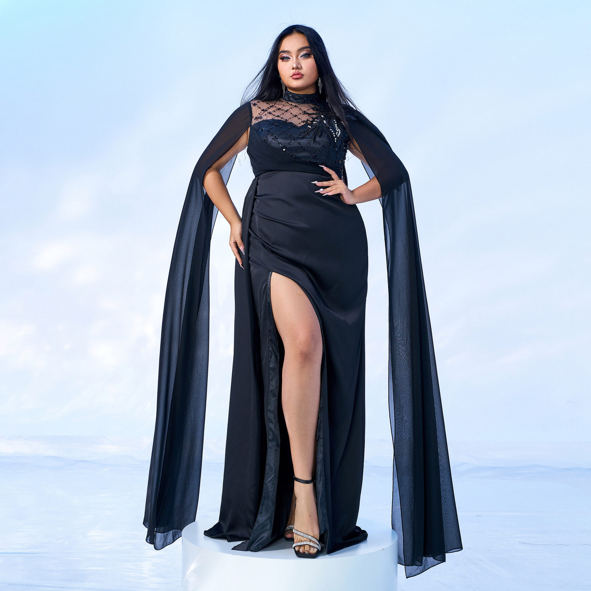 欧美胖mm大码派对亮片晚礼服女 PLUS SIZE dresses women 4XL 3XL