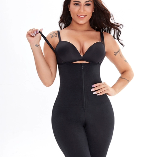 大码拉链连体塑身衣露臀收腹提臀开档收腹裤 bodysuit plus size