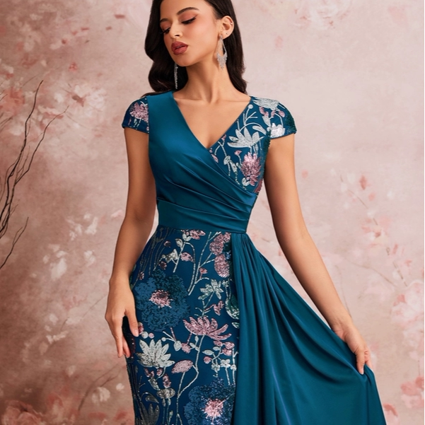 大码晚宴礼服裙聚会派对礼服长裙 evening party dress birthday