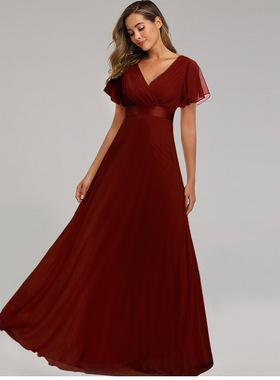 Plus Size Evening Dresses Short Sleeve Party Dress 礼服长裙