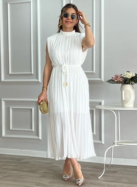 women clothes long maix party dress white slvessless 女士裙