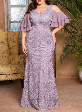 PLUS SIZE DRESS WOMEN PARTY DRESS BIRTHDAY WEDDING DRESS礼服