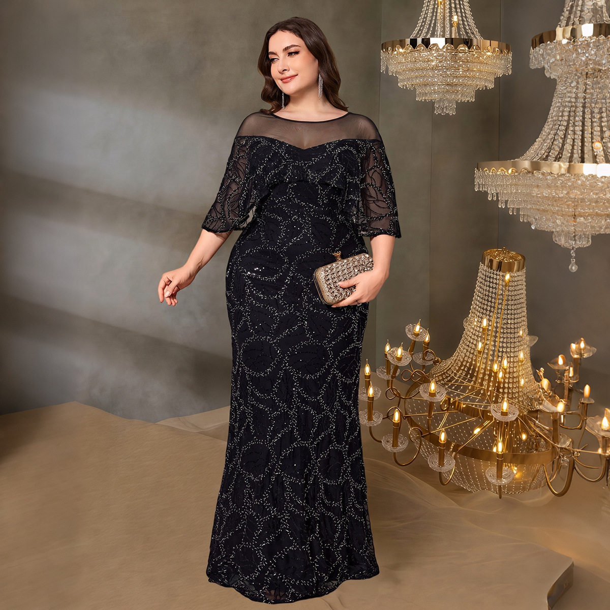 evening party dress women plus size dress birthday dress 4XL