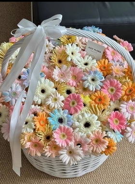 花篮超大号柳编手工编织篮插花藤编diy仿藤手提花篮（现货秒发）