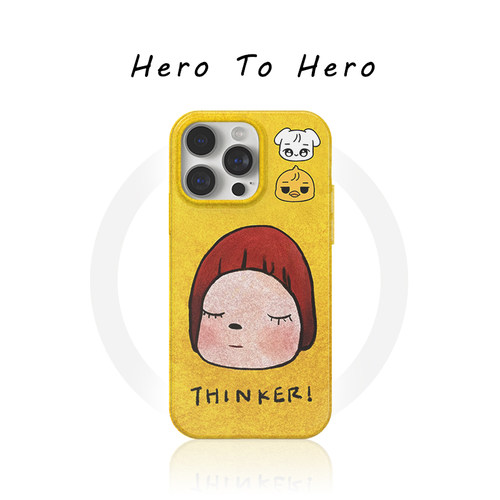 金旼庭同款奈良美智思想家适用苹果17promax手机壳磁吸iPhone16新款日系15卡通可爱14复古13华为小米15手机壳