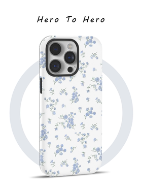 ahyeon郑雅贤同款法式花花 适用苹果华为手机壳17promax磁吸iPhone16韩系ins风15碎花14小众高级13艺术手机壳