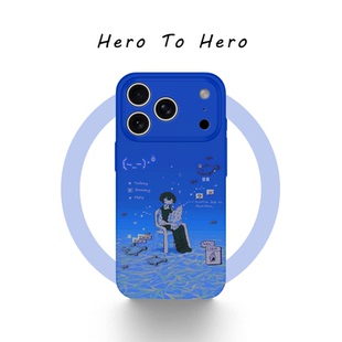 y2k沉睡海底适用苹果小米手机壳磁吸iPhone17promax新款 16复古千禧风15像素风14高级感INS风13小众独特手机壳