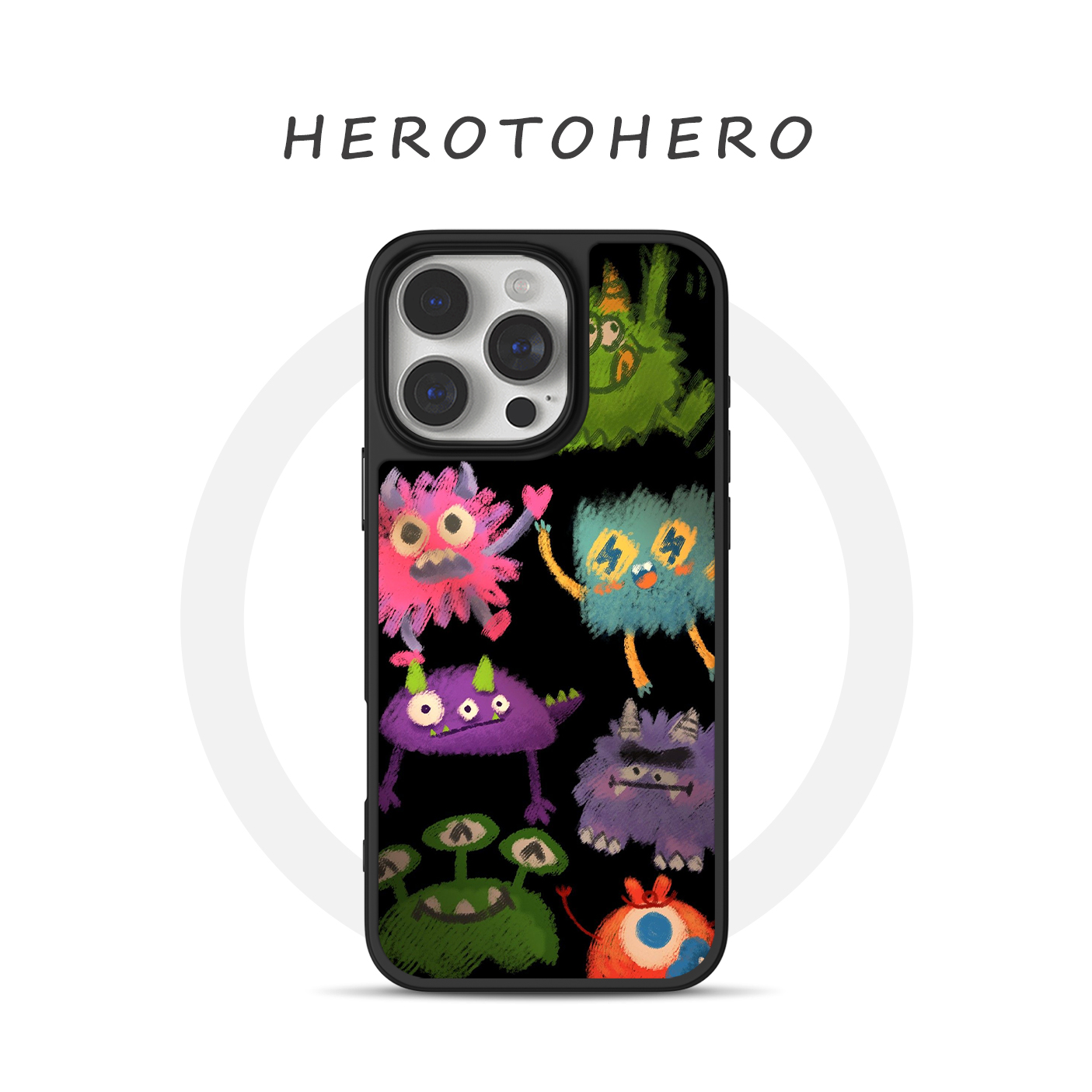 涂鸦小怪兽适用苹果华为小米手机壳17promax磁吸iPhone16新款15高级感14超火可爱13小众艺术12黑边手机壳男生