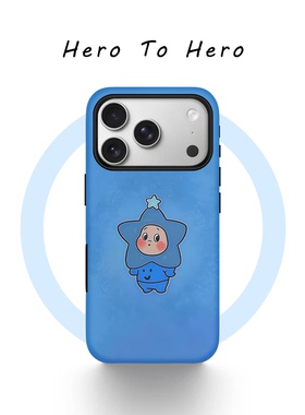 蓝色笑脸星星人 适用苹果小米手机壳磁吸iPhone17promax新款16趣味卡通15日韩可爱14小众高级感13ISN风手机壳