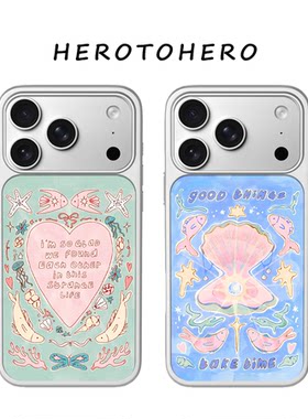 海洋之心适用苹果小米手机壳17promax磁吸iPhone16新款原创15高级感小众14韩系13艺术个性12超好看独特手机壳